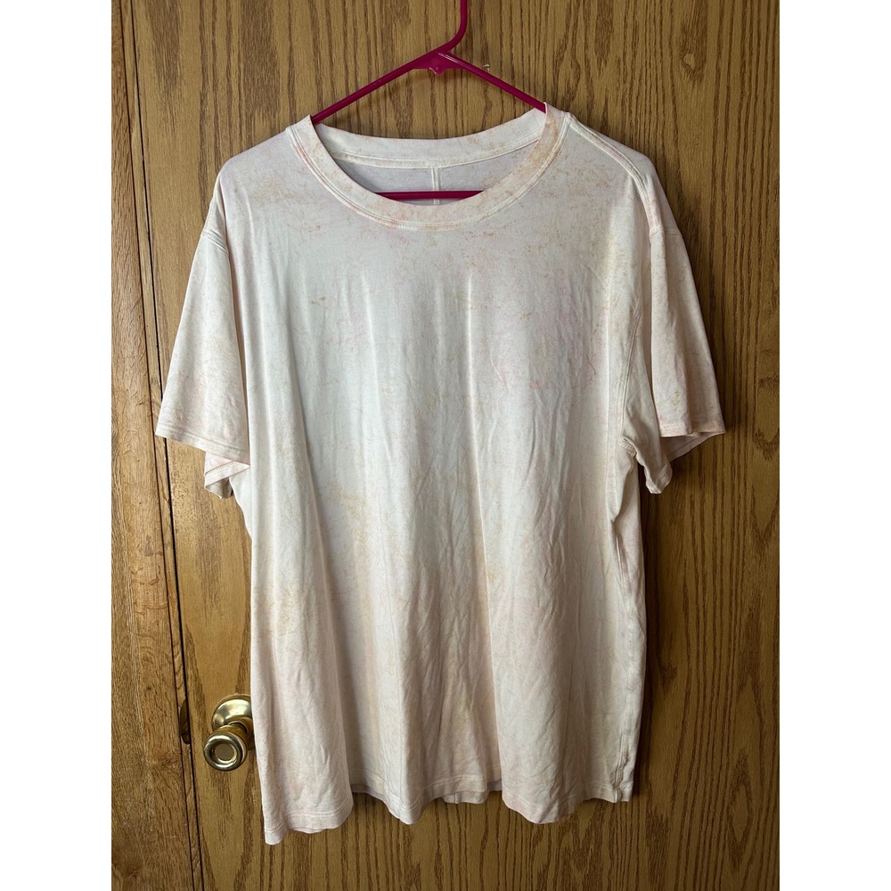 Lululemon Love Tee Short Sleeve Crew Neck Marble Wash Pink Tan Athleisure